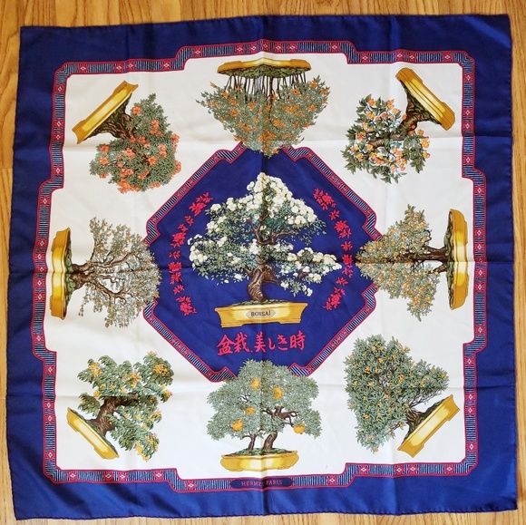 Authentic vintage Hermès "Bonsai" silk carré scarf - Picture 6 of 6